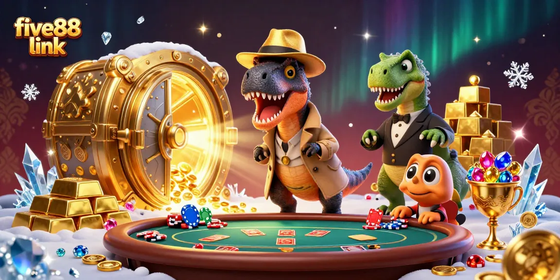 Experience thrilling gameplay at five88 link with a clever velociraptor at a blackjack table.