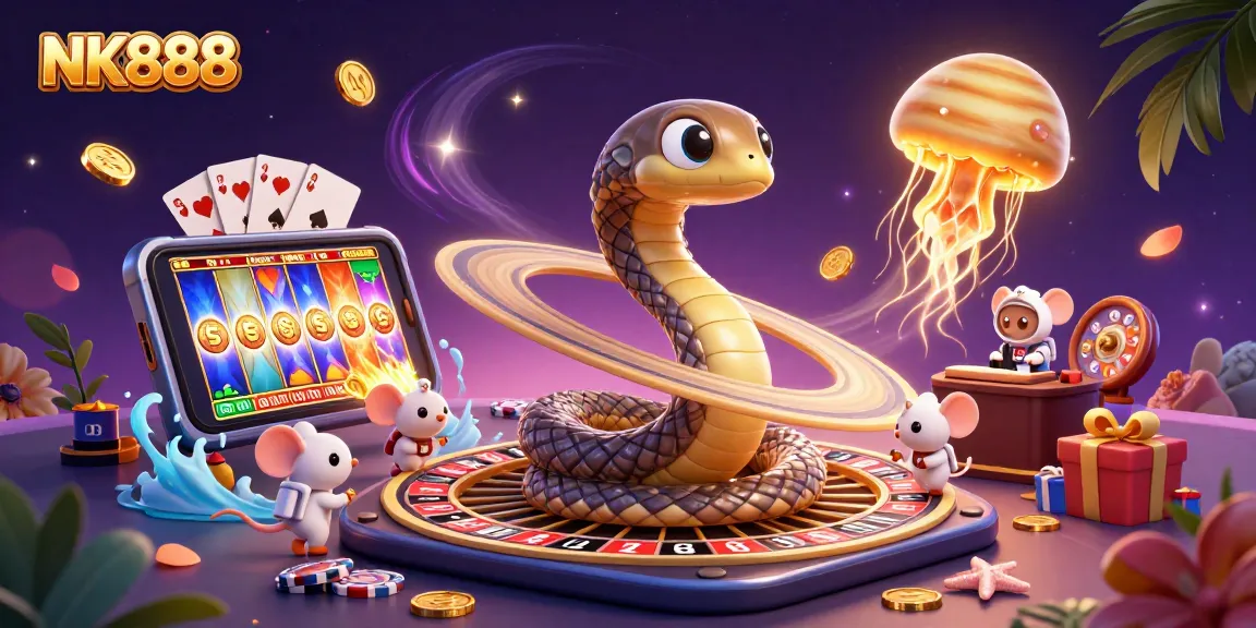 Experience thrilling gameplay with vibrant visuals from NK888's cosmic gambling scene.
