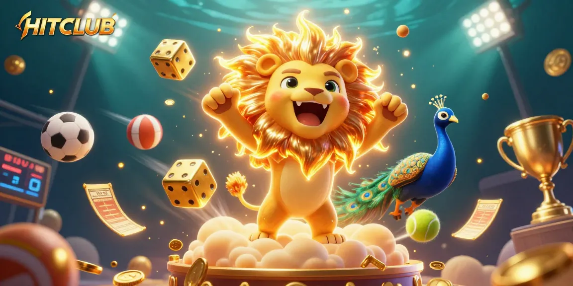 Engage in HITCLUB casino strategies with vibrant 3D illustration showcasing dynamic gaming elements.