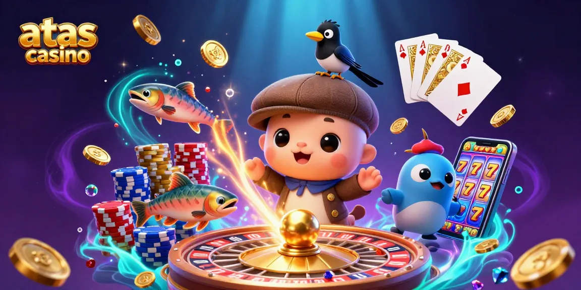 Engage in exciting gaming at atas casino with thrilling characters and vibrant casino elements.
