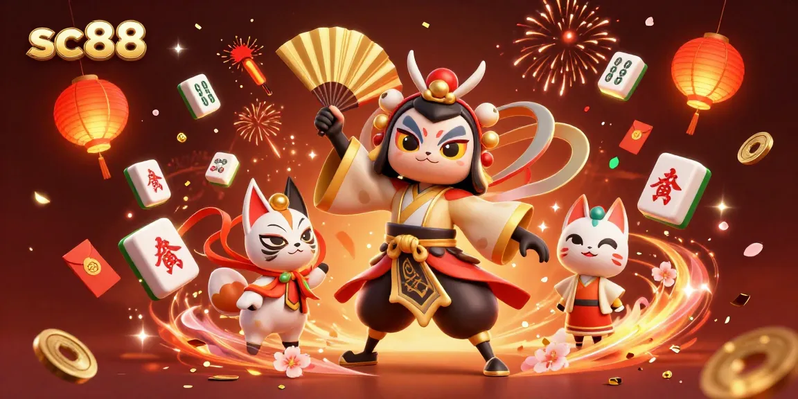 Experience the excitement of sc88 with vibrant casino-themed characters and festive gambling elements.