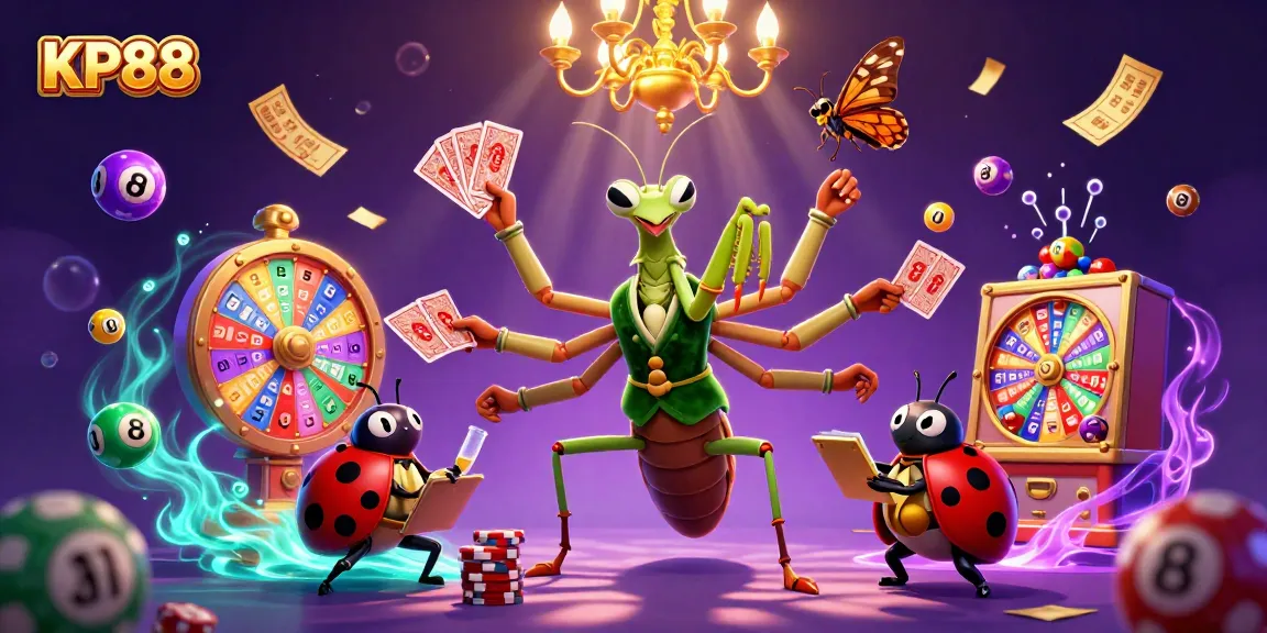 Experience energetic play with KP88's vibrant casino illustration featuring dynamic gaming elements.