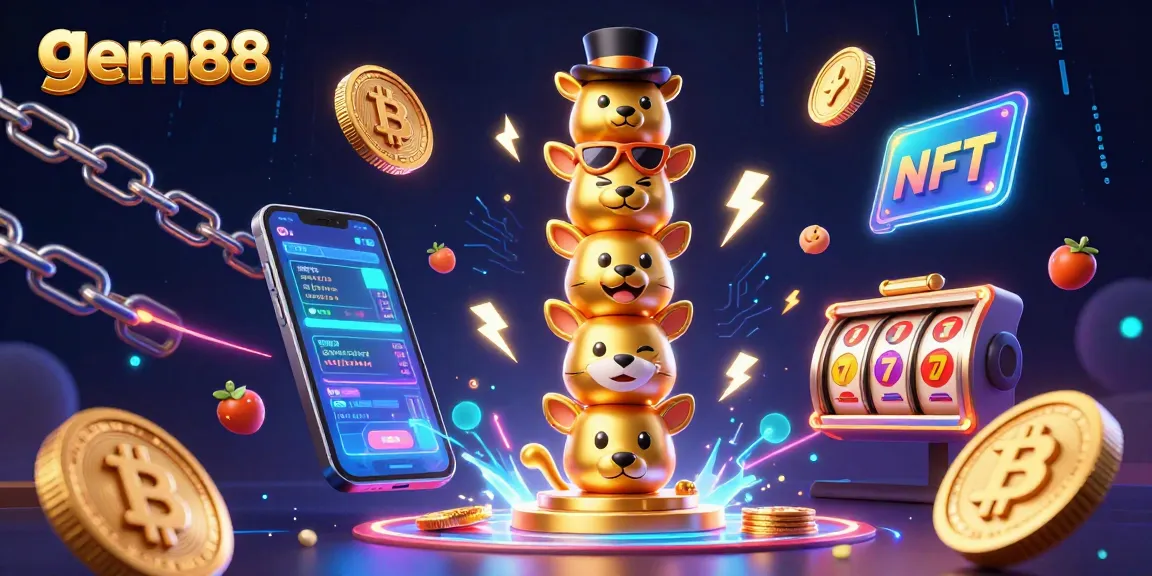 Engage in thrilling gambling with gem88, showcasing a vibrant casino-themed illustration and dynamic elements.