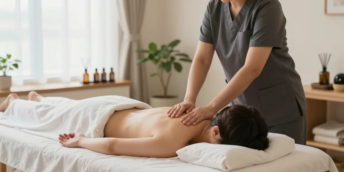 Experience a calming 영등포출장마사지 in a serene wellness studio.