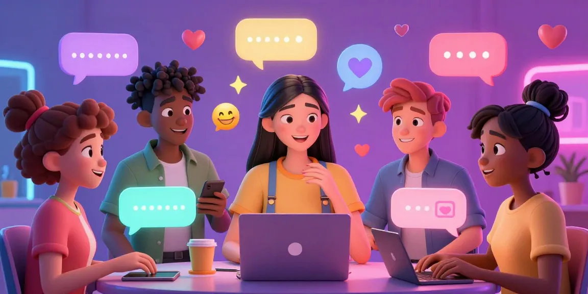 Engaging NSFW AI chat scene with diverse characters and animated backgrounds, showcasing playful interactions and vibrant digital expressions.