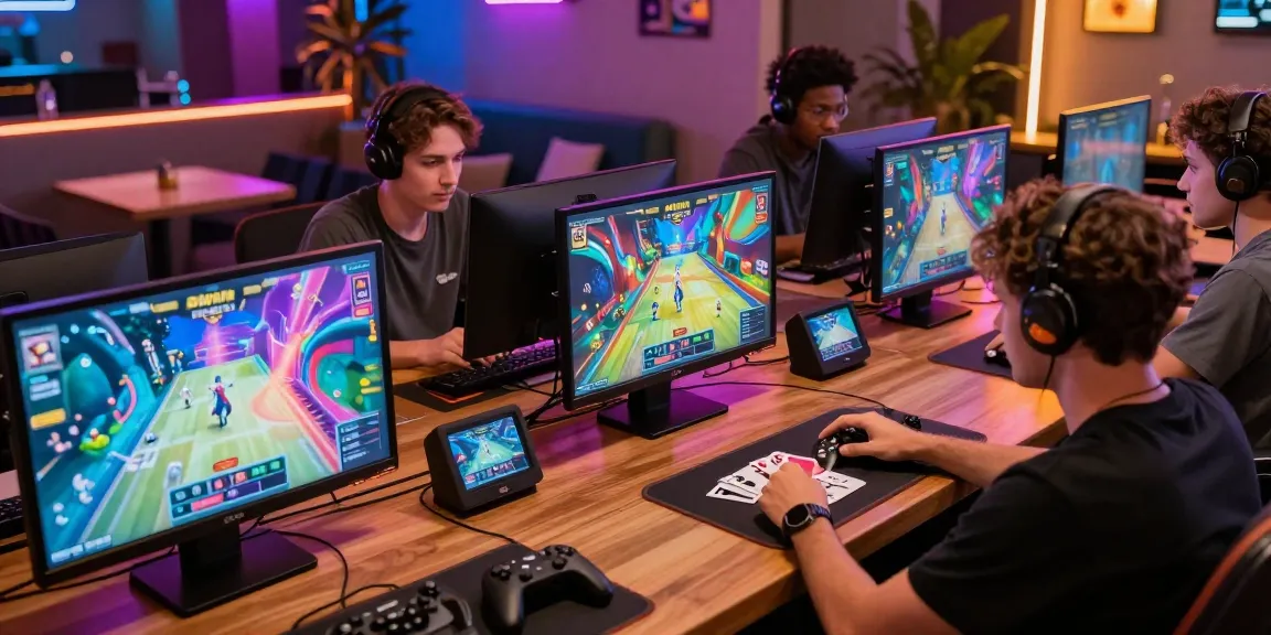 Engaged players experiencing the excitement of Sunwin gaming in a vibrant lounge.