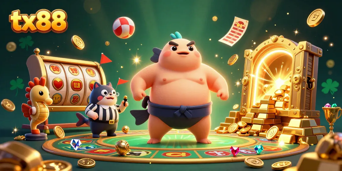 Engage with tx88 in an underwater casino scene featuring a blowfish and gaming elements.