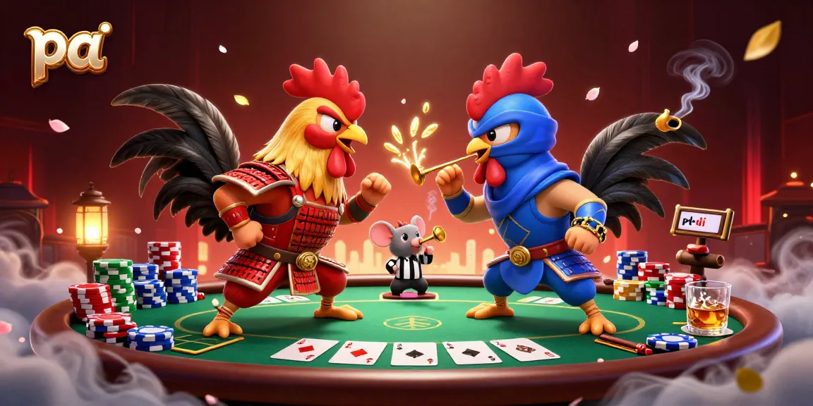 Engage with the thrilling showdown between roosters in their dramatic standoff at pa's vibrant casino table.