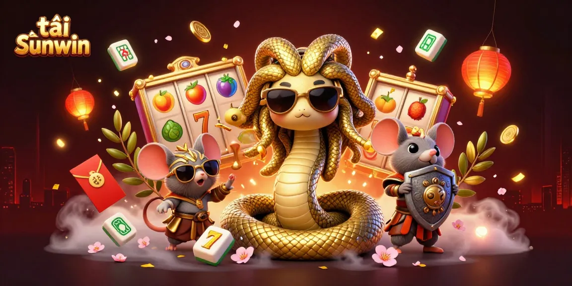 Win big with tải sunwin in this vibrant 3D illustration featuring Medusa and action-packed casino elements.