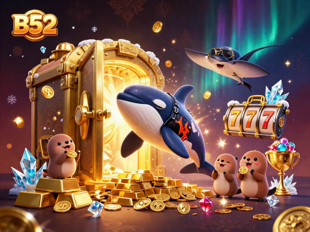 B52 creates a thrilling gaming experience with vibrant 3D characters and dazzling casino treasures.