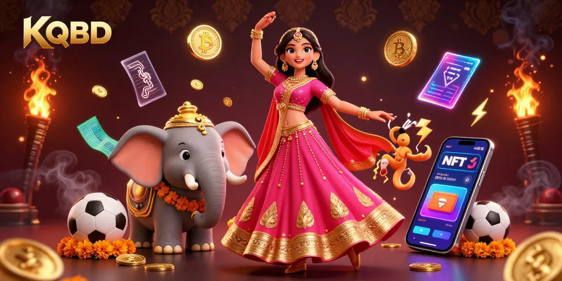 KQBD sports betting scene showcasing vibrant Asian woman with elepant, intricate golden elements, and dynamic gambling motifs