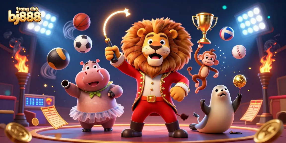 Experience the excitement of bets at trang chủ bj888 with energetic circus characters and dynamic gaming elements.