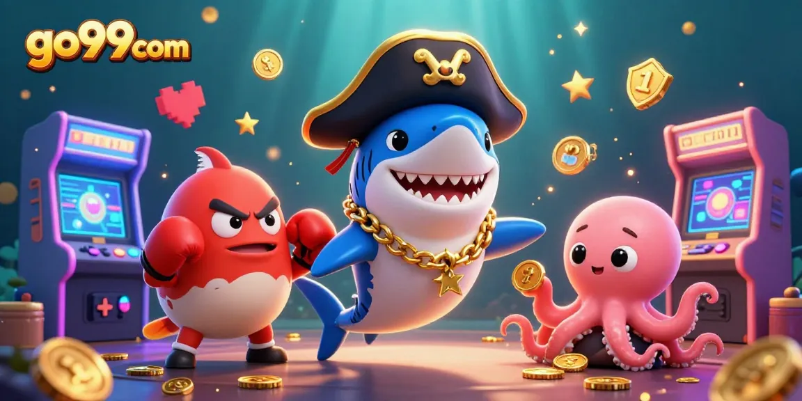 Experience exciting gaming at go99com with vibrant characters and colorful casino elements!
