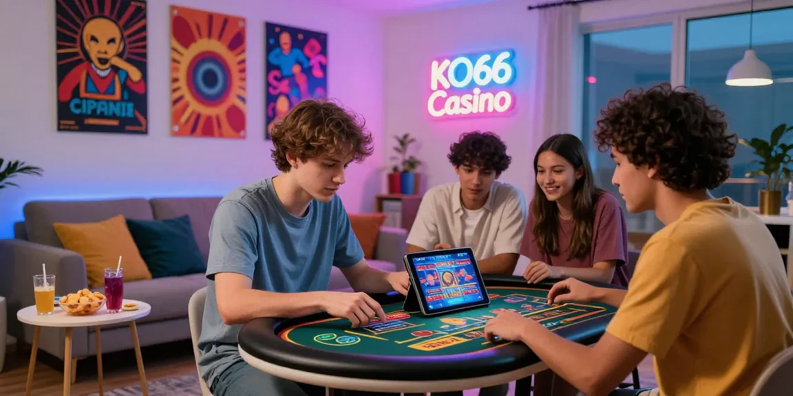 Exciting KO66 gaming moment with friends enjoying casino games in a vibrant home setting.