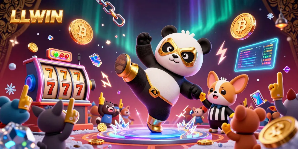 Experience thrilling action at LLWIN casino with a panda wrestler and animal fans cheering!