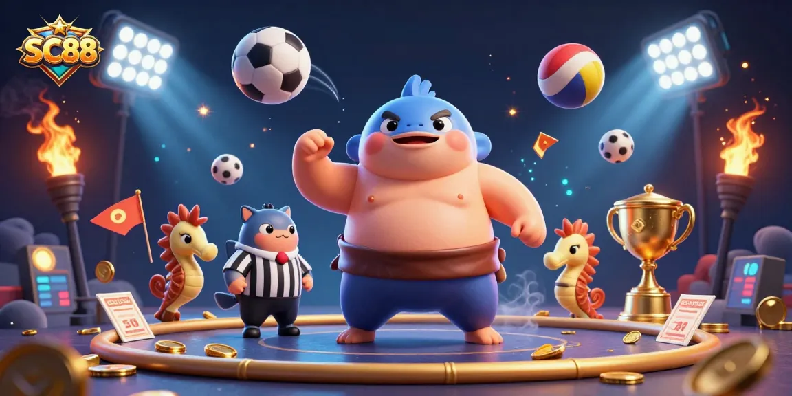 SC88 online casino gaming scene with competitive betting in an underwater arena, featuring engaging characters.