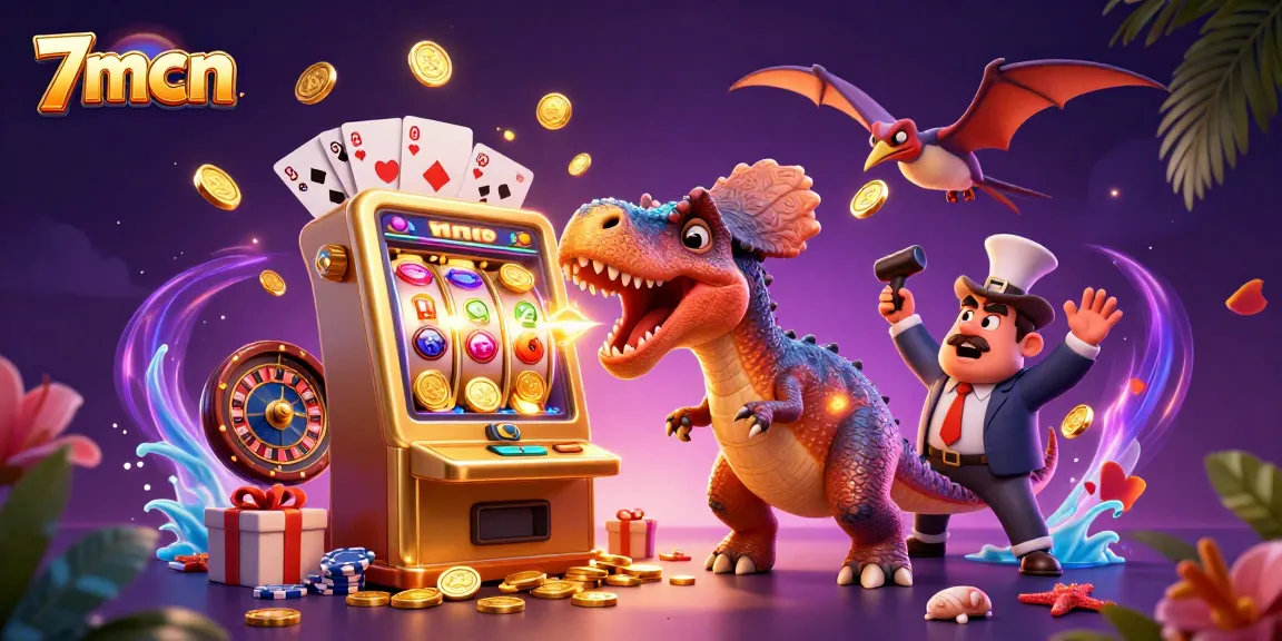 Experience fun with 7mcn as a dinosaur wins a jackpot with dynamic casino elements!