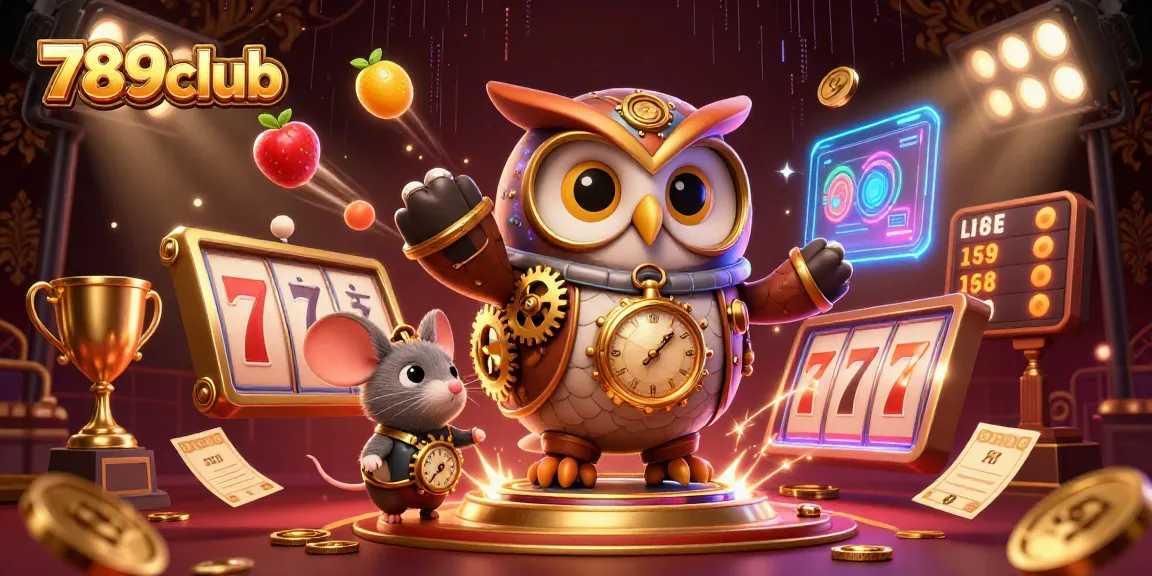 Play exciting slots at 789club with this vibrant 3D illustration showcasing gameplay elements.