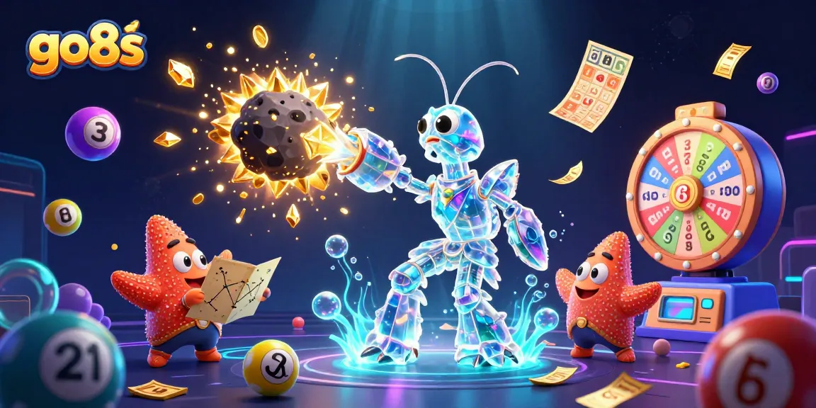 Experience thrilling jackpots with go8s in a vibrant 3D casino scene full of excitement and color.
