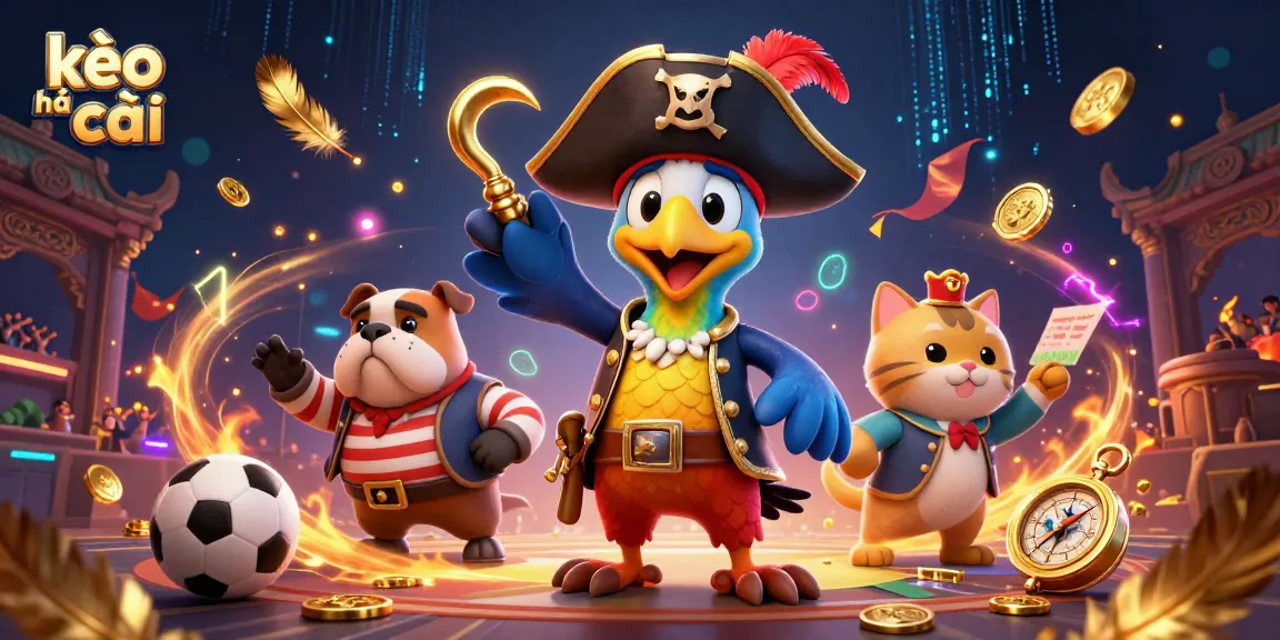 Experience the excitement of kèo nhà cái with dynamic sports betting elements and vibrant characters.