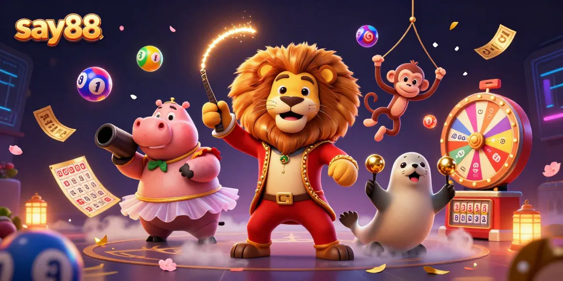 Experience thrilling games with say88 as vibrant characters engage in a dynamic casino atmosphere.