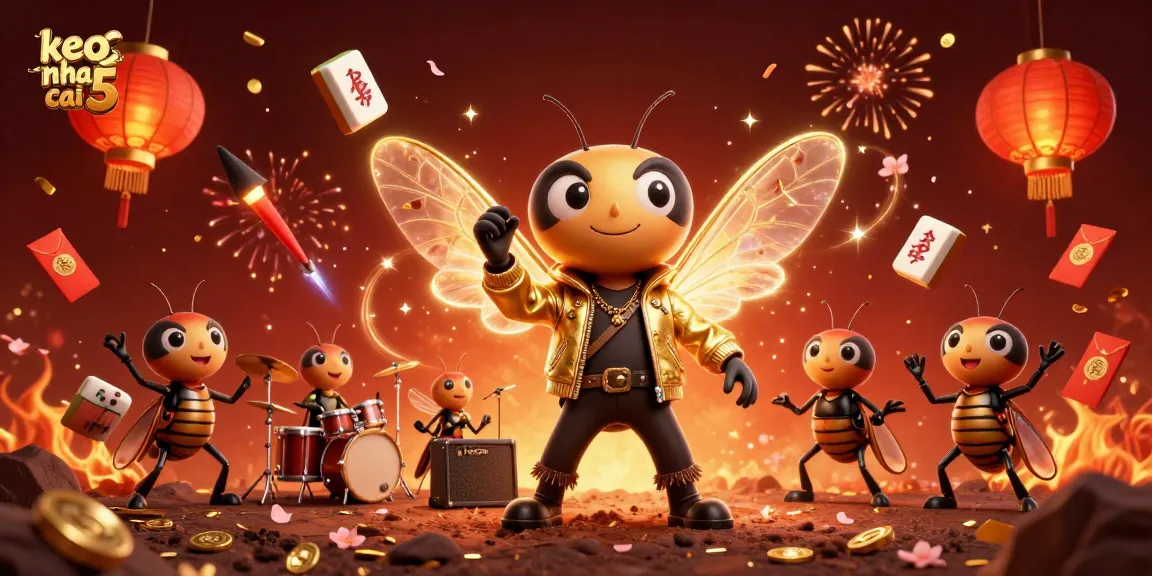 Experience keo nha cai 5 with vibrant, energetic 3D rockstar gambling scene.