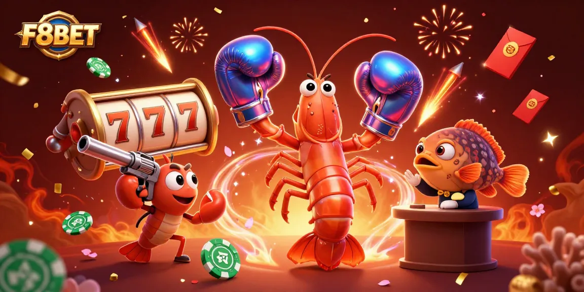 Experience F8BET in a vibrant online casino atmosphere with engaging characters and dynamic gaming elements.