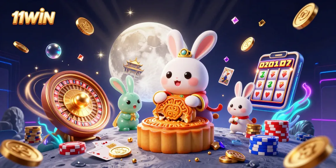 Engage in your luck with 11WIN featuring a lively casino scene on the moon.