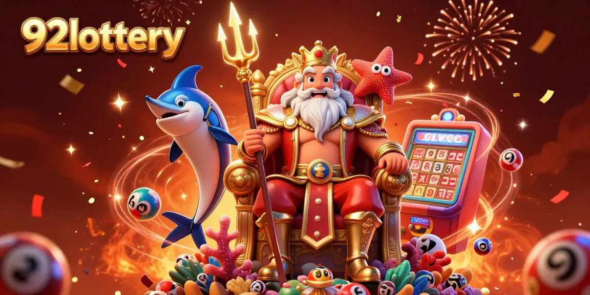 Experience the excitement of 92lottery with numbered balls and festive elements celebrating wins.