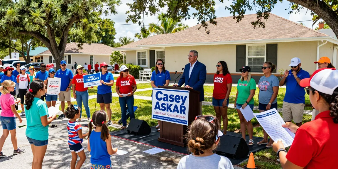Casey Askar campaign rally showcasing community engagement and political transparency.