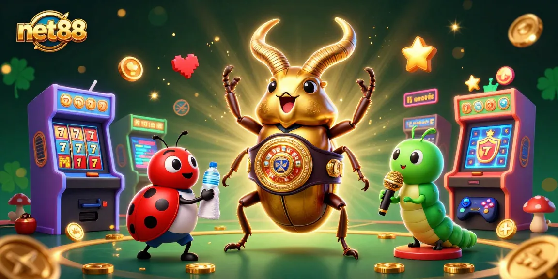 Witness the net88 excitement as the giant stag beetle and friends engage in a thrilling jackpot showdown!